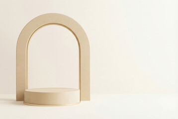 Minimalist product podium with arch background