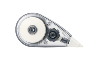 A transparent tape dispenser with a transparent background