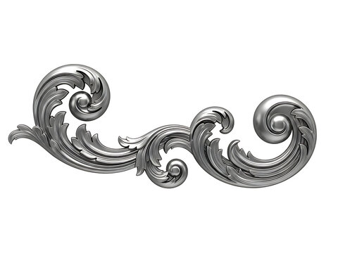 Elegant silver scroll design elements