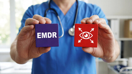 Medical concept of EMDR Eye Movement Desensitization Reprocessing. EMDR therapy new