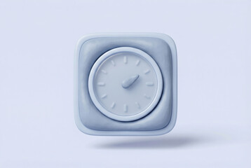 Minimalist Light Blue Time Clock Icon