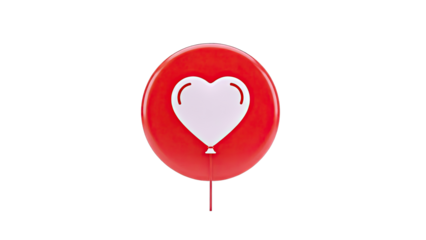 Red balloon with white heart icon