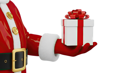 Santa Claus holding a gift box