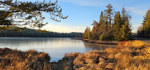 Fototapeta premium Calm Lake Views in Autumn