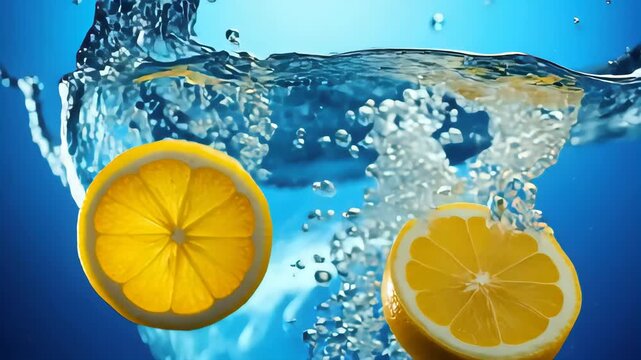 レモンスライスの爽やかなスプラッシュ