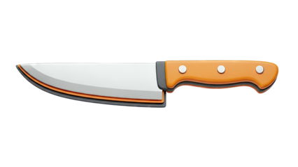 Chef Knife with Orange Handle