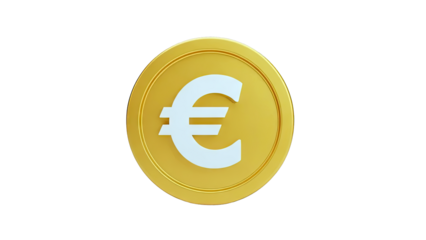 Gold coin with Euro symbol