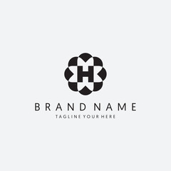 simple and modern H nature logo design template elements