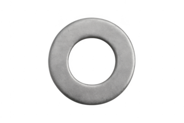 Metal flat washer industrial fastener with transparent background