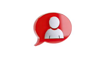 3D Red Speech Bubble with User Icon
