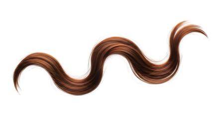 Wavy brown hair isolated on transparent background