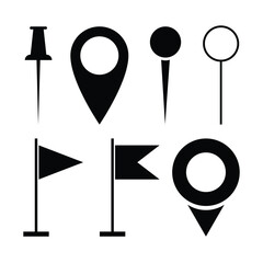 Map pin collection. geo mark. map pin sign. location pointers. pushpin board marker. mark specific spots. show routes, indicate points of interest, navigation, GPS locations, travel pointer