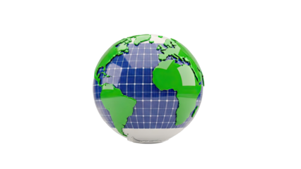 Earth globe made of solar panels