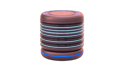 Futuristic Cylinder with Blue LED Lights