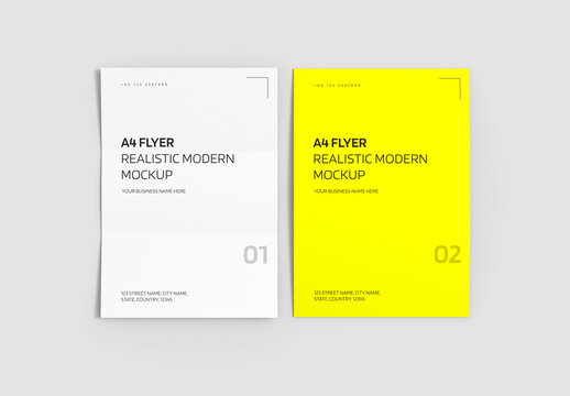 Realistic Flyer Mockup PSD Template