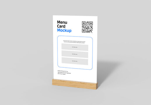 Restaurant Table Menu Card Mockup