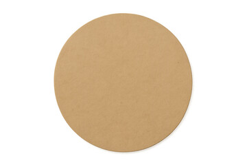 Blank brown cardboard circle label with transparent background