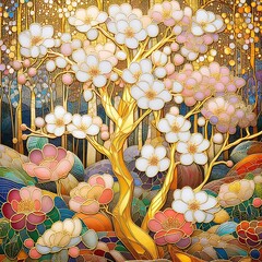 abstract background with flowers