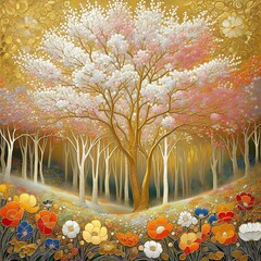 abstract background with flowers