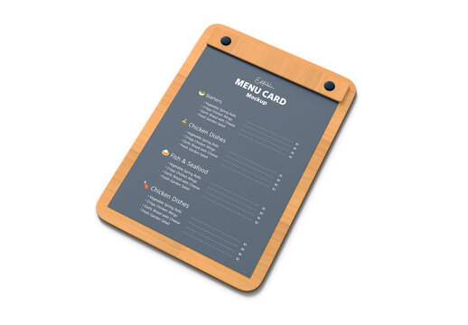 Minimal Wooden Menu Card Display
