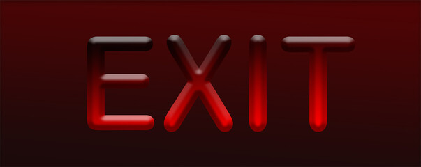 Exit sign with gradient background.