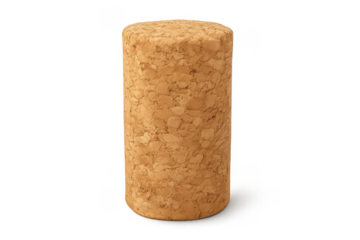 Natural wine cork stopper on transparent background