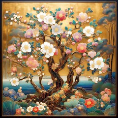 abstract background with flowers