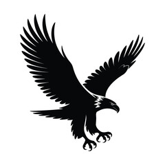 Obraz premium Eagle diving to catch prey Vector, Silhouette, Illustration