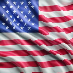 Obraz premium Waving American Flag with Stars and Stripes