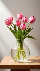 Fototapeta premium pink tulips in a vase