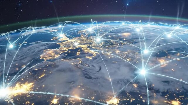 Global Network Connections - Visualizing Worldwide Data Communication.