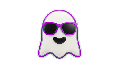 Cartoon Ghost Wearing Sunglasses