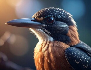 Colorful Kingfisher Bird Illustration with Vibrant Feathers