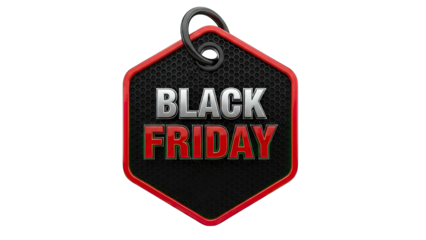Black Friday Sale Tag with Hexagonal Pattern