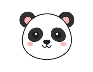 Cartoon-style panda bear head with simplistic features, looking forward