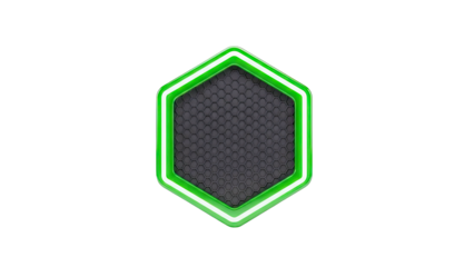 Green Hexagonal Emblem with Honeycomb Pattern