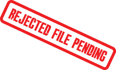 Red rejected stamp on a white background indicating pending status