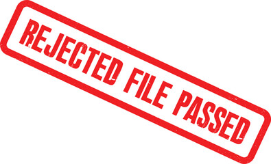 Rejected file stamp on a white background viewed from directly above