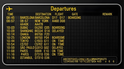 Departure board showing flight schedule © MDMAHAMUDUL HASAN