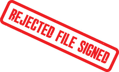 Rejected document stamp on a white background viewed from directly above