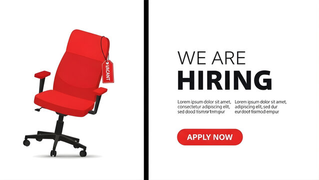Hiring: vacant office chair and recruitment announcement