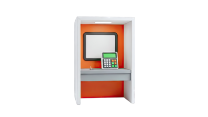 Calculator in an ATM booth