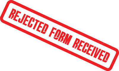 A red stamp indicating rejection on a white background