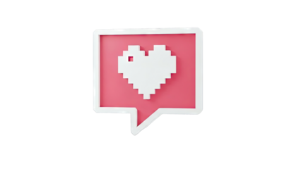 Pixel Heart Like Icon in a Speech Bubble