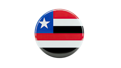 Circular Badge with the Flag of Bahia, Brazil