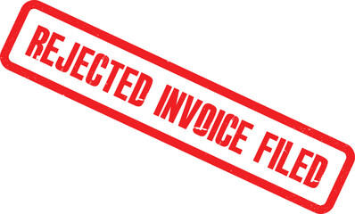 Rejected invoice stamp on a white background