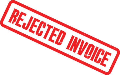 Red rejected invoice stamp on a white background