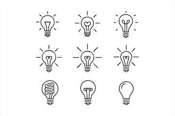 Innovation and Creativity Lightbulb Icons for App and Web Design