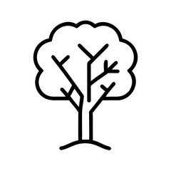 Simple outline of a tree with branches and leaves  