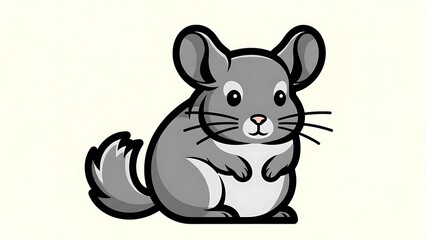 Obraz premium Cute Cartoon Chinchilla Illustration Design.